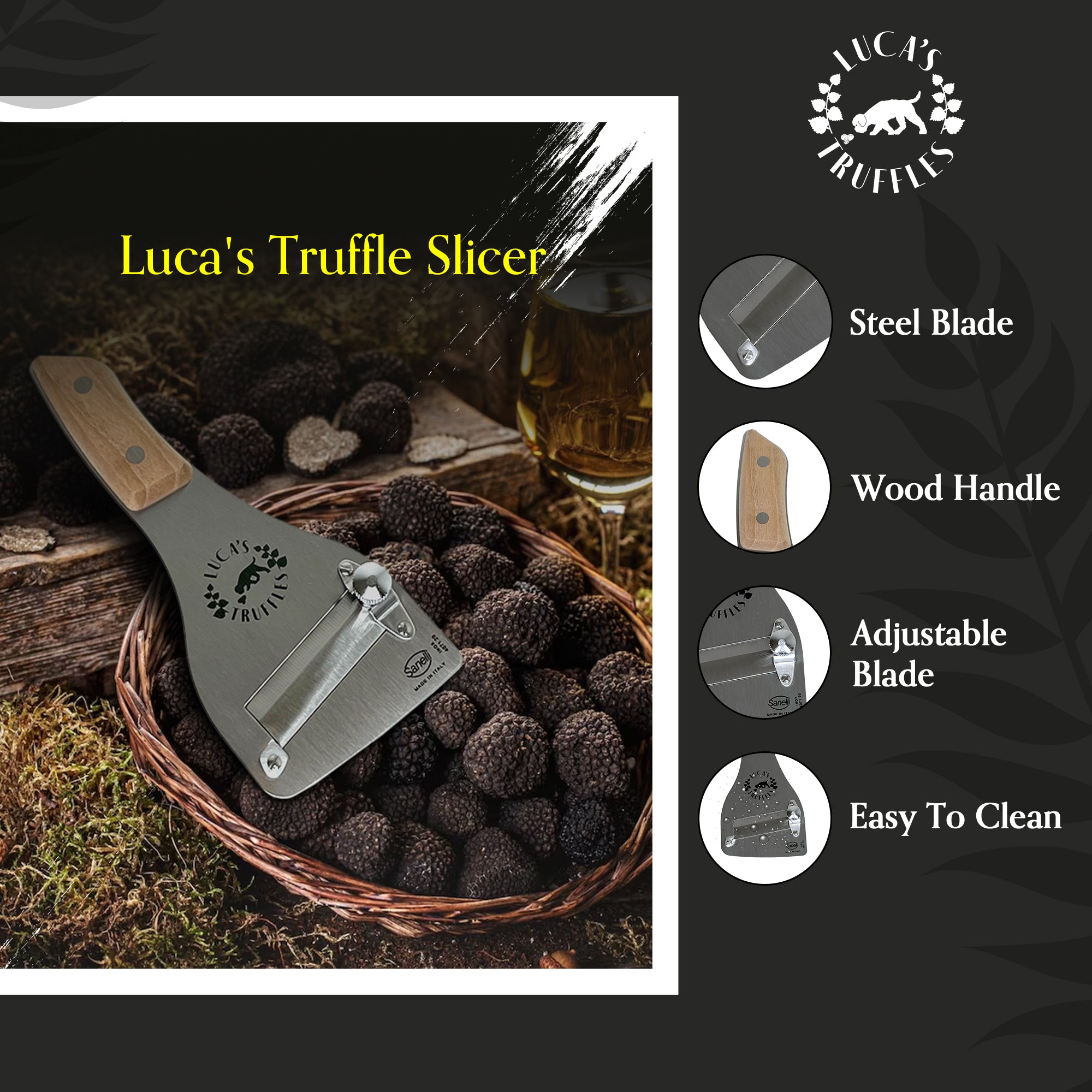 Luca's Wood Handled Truffle Slicer