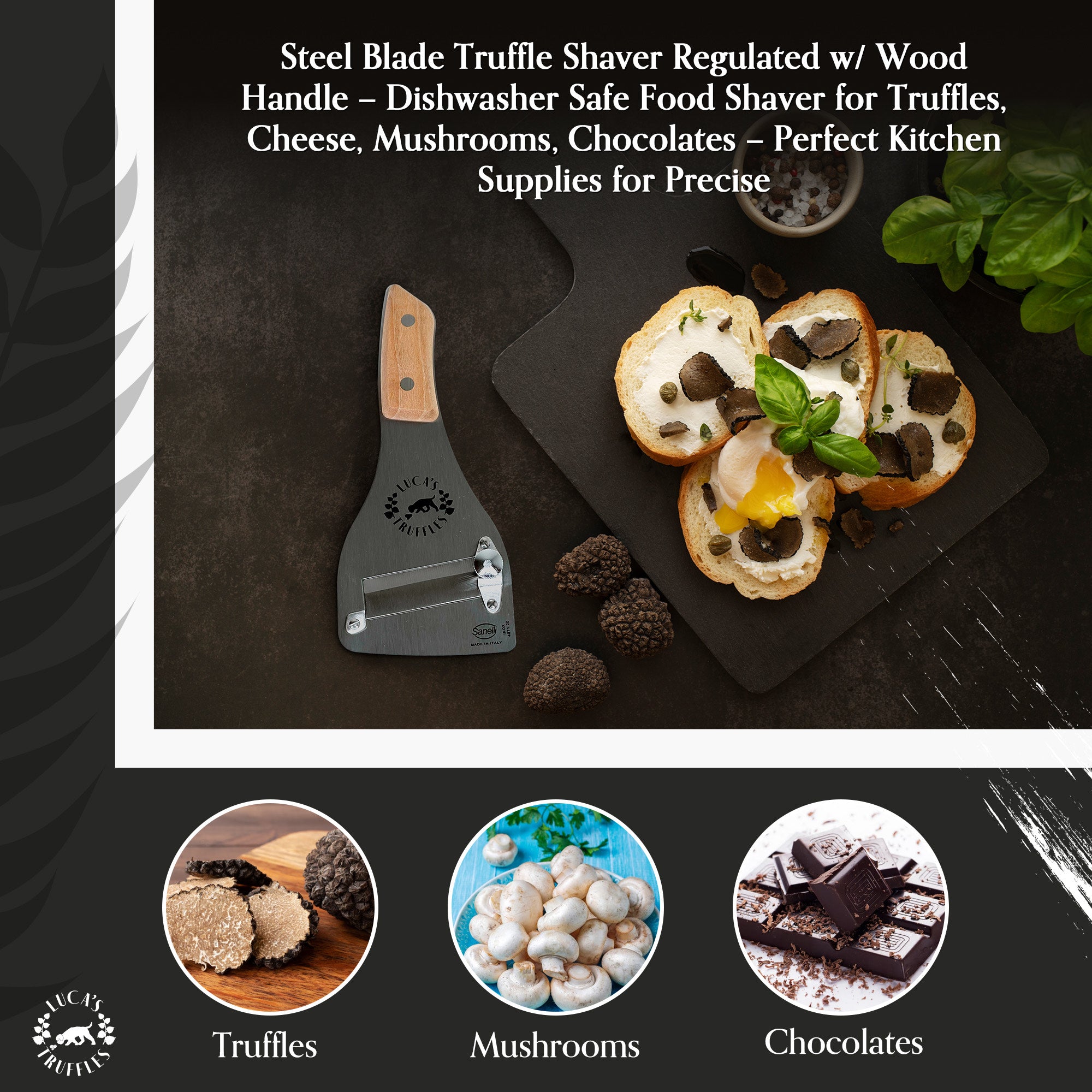 Luca's Wood Handled Truffle Slicer